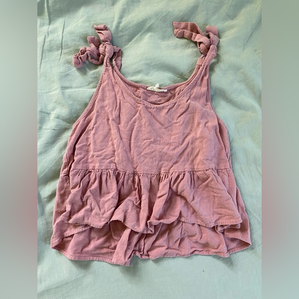 Pacsun pink top with tie straps - size medium